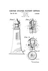 Lighthouse Patent Print - Beach House Decor, Wall Decor, Patent Print, Wall Decor, Lighthouse Decor, Seaside Decor, Lamp Patent, Home Decor