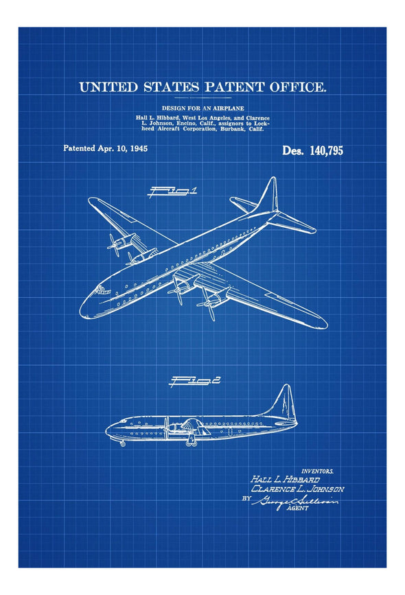 Lockheed Airplane Patent - Airplane Blueprint, Pilot Gift, Aircraft Decor, Airplane Poster, Vintage Aviation, Lockheed Plane, Airplane Art Art Prints mypatentprints 5X7 Blueprint 