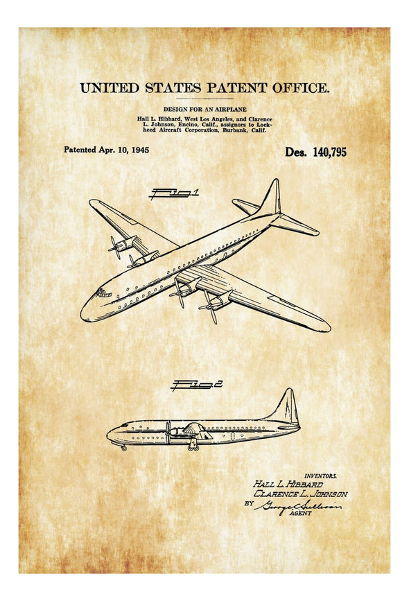 Lockheed Airplane Patent - Airplane Blueprint, Pilot Gift, Aircraft Decor, Airplane Poster, Vintage Aviation, Lockheed Plane, Airplane Art Art Prints mypatentprints 