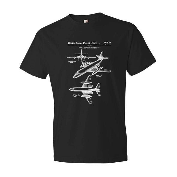 Lockheed Airplane Patent T-Shirt - Patent Shirt, Old Patent t-shirt, Aviation t-shirt, Airplane t-shirt, Pilot Gift, Airplane Shirt Shirts mypatentprints 3XL Black 