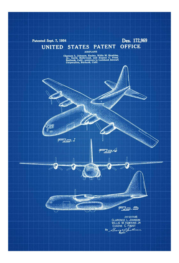Lockheed C-130 Hercules Airplane Patent - Vintage Airplane, Airplane Blueprint, Airplane Art, Pilot Gift, Aircraft Decor, Airplane Poster, Art Prints mypatentprints 10X15 Parchment 