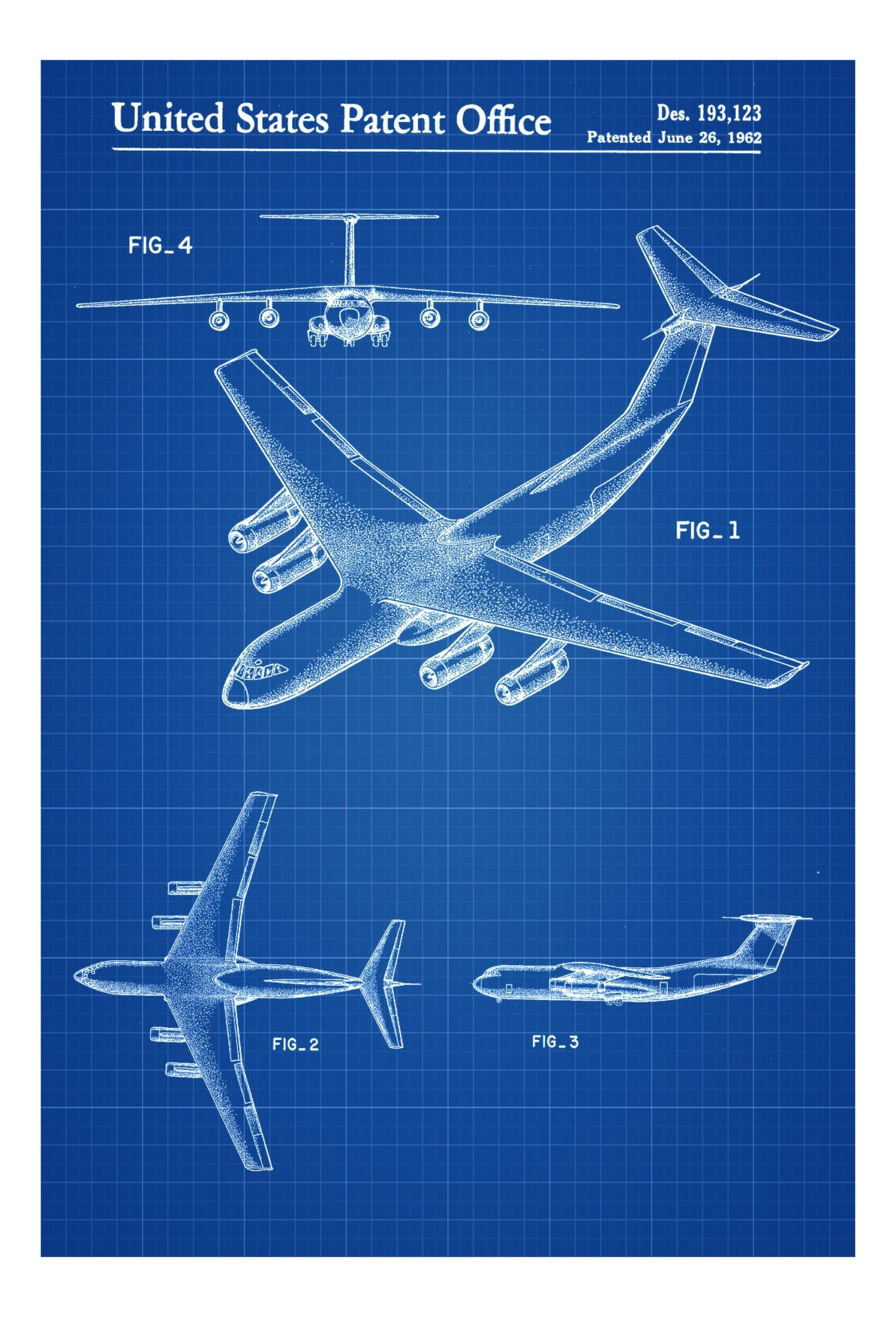 Lockheed C-141 Airplane Patent - Airplane Blueprint, Pilot