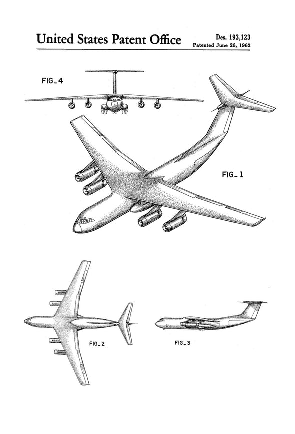 Lockheed C-141 Airplane Patent  - Airplane Blueprint, Pilot Gift, Aircraft Decor, Airplane Poster, Vintage Aviation Art, Airplane Art