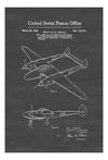 Lockheed P-38 Lightning Airplane Patent - Vintage Airplane, Airplane Blueprint, Airplane Art, Pilot Gift,  Aircraft Decor, Airplane Poster,