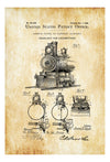 Locomotive Headlight Patent - Vintage Locomotive , Locomotive Blueprint, Locomotive Art, Railroad Decor, Locomotive Poster, Railroads