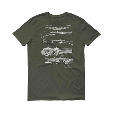 M1 Garand Rifle Patent T-Shirt - Patent t-shirt, Old Patent T-shirt, Firearm Art, M1 Rifle, Military Art, Garand Patent, Firearm t-shirt Shirts mypatentprints 3XL Black 