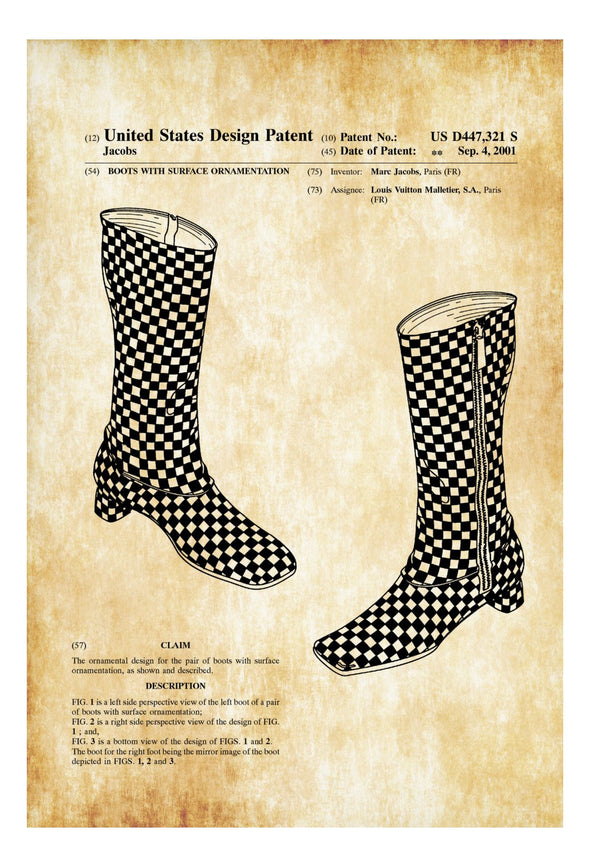 Marc Jacobs Louis Vuitton Boots Patent - Louis Vuitton Patent, Vanity Decor, Girls Gift, Fashion Art, Girls Room Decor, Fashion Decor