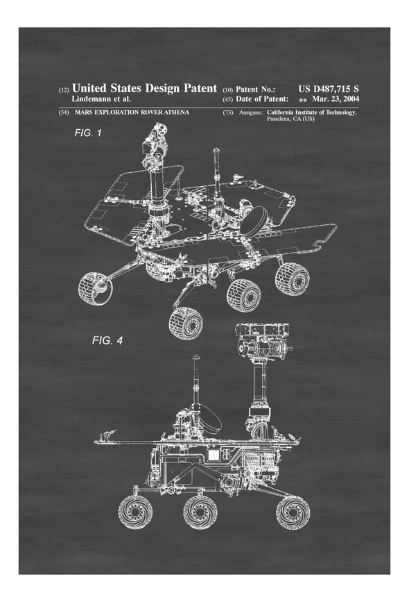 Mars Exploration Rover Patent - Space Art,  Space Poster, Mars Exploration, Aircraft Decor, Aviation Art, Blueprint, Pilot Gift