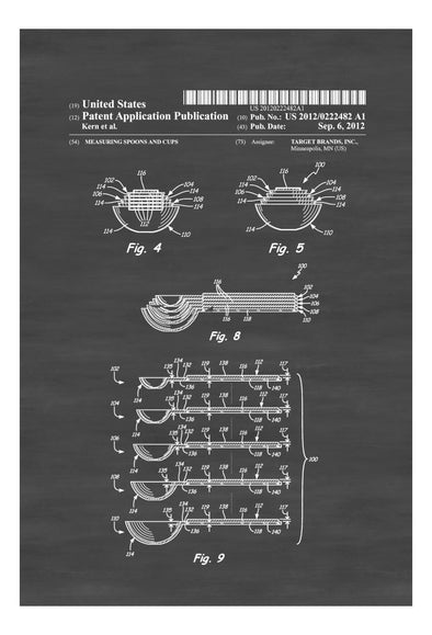 Measuring Spoons Patent - Kitchen Decor, Restaurant Decor, Patent Print, Wall Decor, Baking Decor, Chef Gift, Cooking Patent, Cook Gift mws_apo_generated mypatentprints Parchment #MWS Options 871868948 
