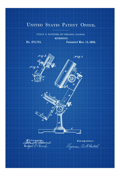 Microscope Patent - Patent Print, Wall Decor, Microscope Decor, Vintage Microscope , Old Microscope, Science Decor