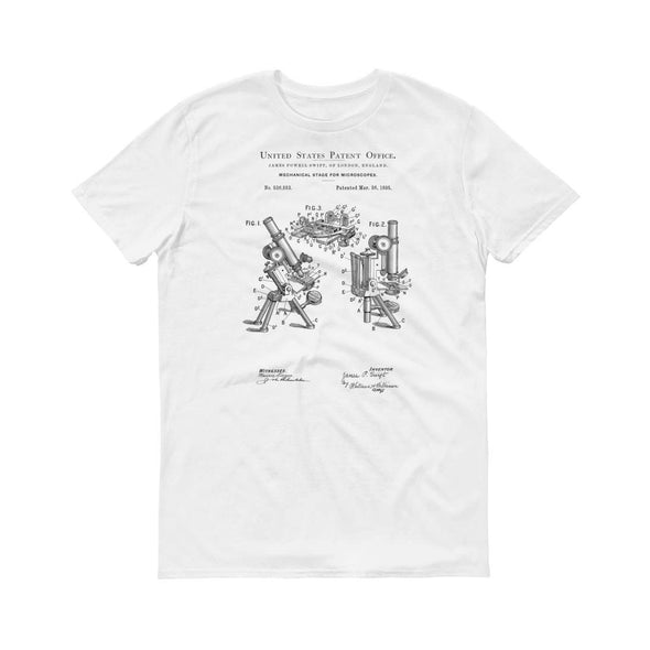 Microscope Patent T-Shirt 1895 - Patent Shirt, Old Patent T-shirt, Microscope T-Shirt, Vintage Microscope, Old Microscope, Science T-Shirt Shirts mypatentprints 