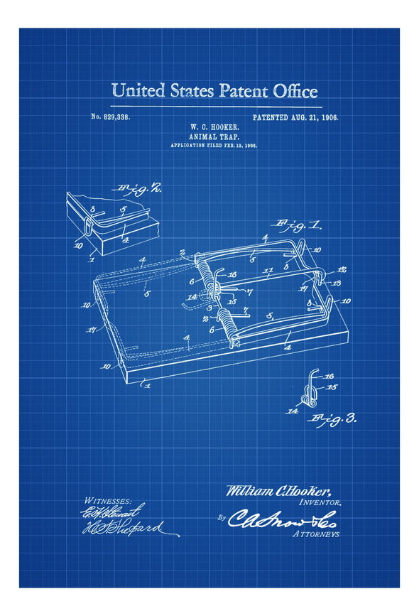 Mouse Trap Patent - Rat Trap, Animal Trap, Funny Gift