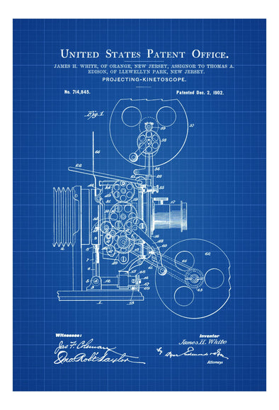 Movie Projector Patent - Patent Print, Wall Decor, Movie Poster, Projector Patent, Home Theater Decor, Movie Buff Gift, Film Projector mws_apo_generated mypatentprints Parchment #MWS Options 786606610 