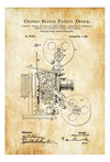 Movie Projector Patent - Patent Print, Wall Decor, Movie Poster, Projector Patent, Home Theater Decor, Movie Buff Gift, Film Projector