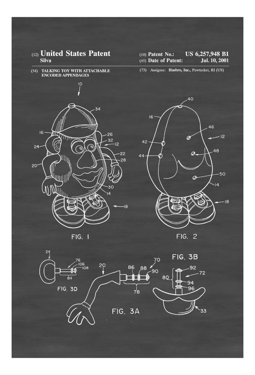 Mr. Potato Head Patent - Patent Print, Wall Decor, Toy Figure, Toy Pos ...