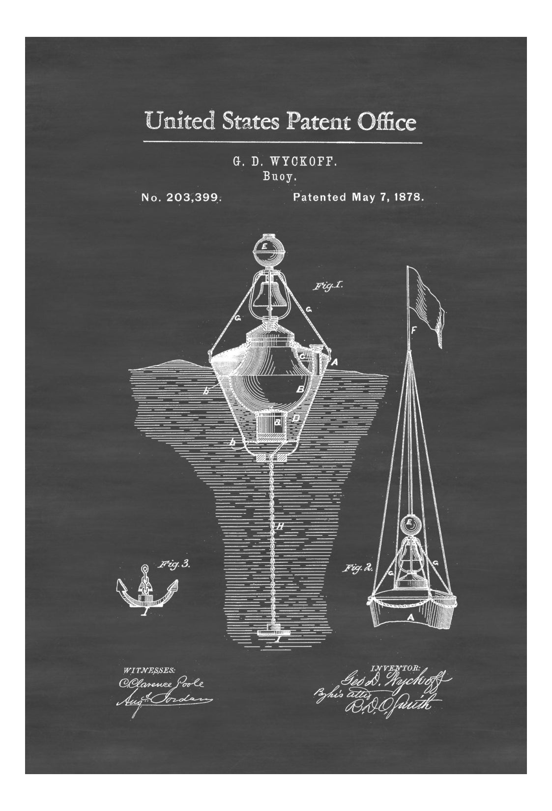 Nautical Buoy Patent Print - Vintage Nautical, Naval Art, Sailor Gift ...