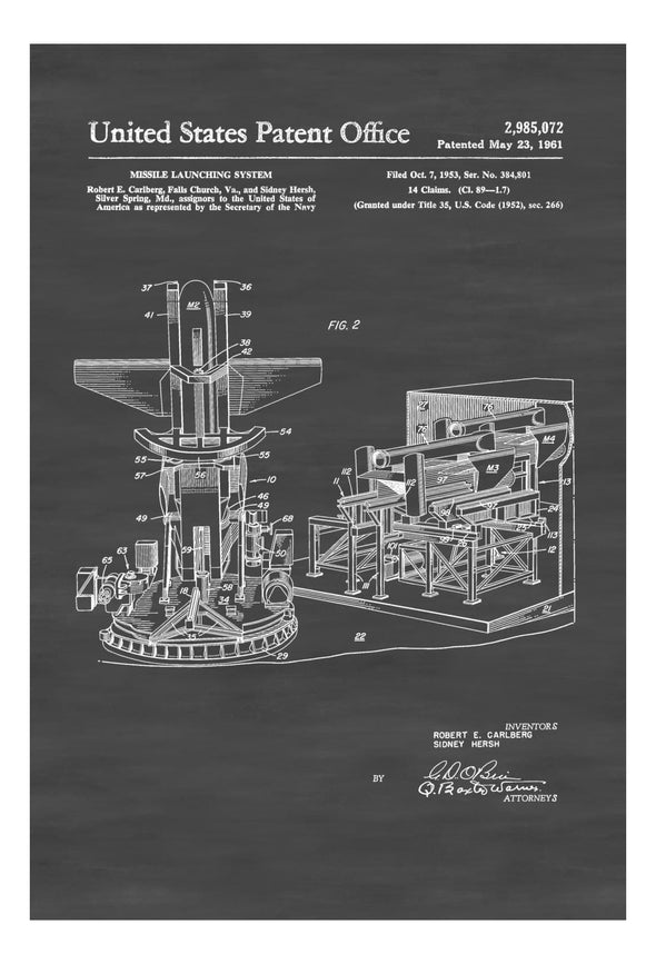 Patented Rockets Navy Missile Launcher Patent 1961 - Space Art, Space Poster, Pilot Gif ...