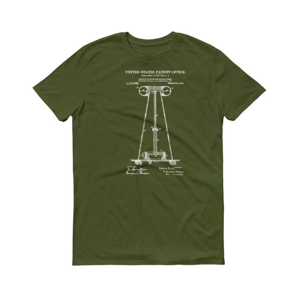 Nilola Tesla 1914 Electricity Transmitter Patent T-Shirt - Tesla T-Shirt, Tesla Patent, Nikola Tesla Patent, Geek Gift, Technology T-shirt Shirts mypatentprints 3XL Black 