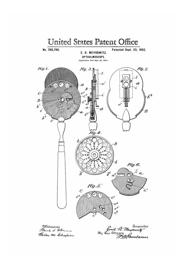 Ophthalmoscope Patent 1902 - Patent Print, Optometry, Doctor Office Decor, Medical Art, Eye Doctor Decor, Doctor Gift, Optometrist Gift