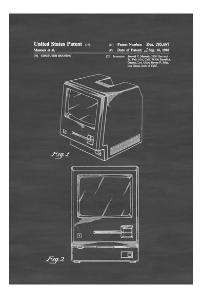 Original Apple Macintosh Computer Patent - Patent Print, Wall Decor, Computer Decor, Vintage Computer, Apple Patent, Steve Jobs Patent mws_apo_generated mypatentprints Chalkboard #MWS Options 3166676369 