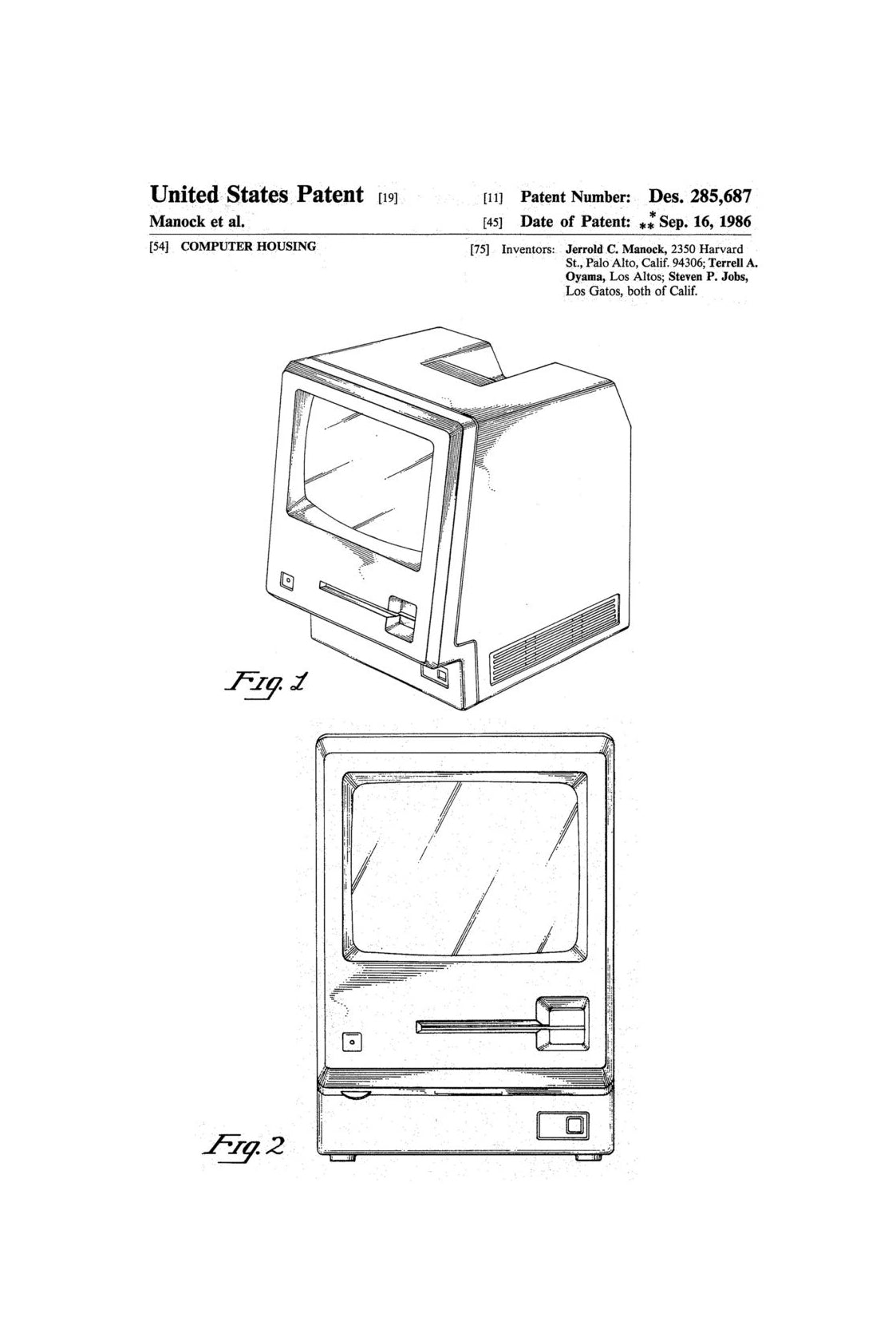 Computer Patnet Images Original Apple Macintosh Computer Patent - Patent Print, Wall Decor, C ...