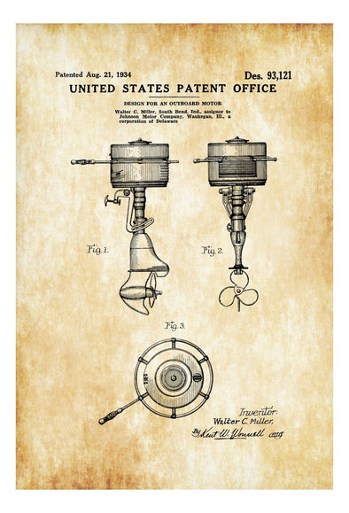 Outboard Motor Patent Print - Vintage Propeller, Propeller Blueprint, Naval Art, Sailor Gift, Nautical Décor, Boating Art, Sailing Décor mws_apo_generated mypatentprints Parchment #MWS Options 3148147141 