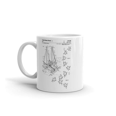 Outrigger Sailboat Patent Mug - Patent Mug, Old Patent, Naval Art, Sailor Gift, Vintage Nautical, Sailing Mug, Boating Mug