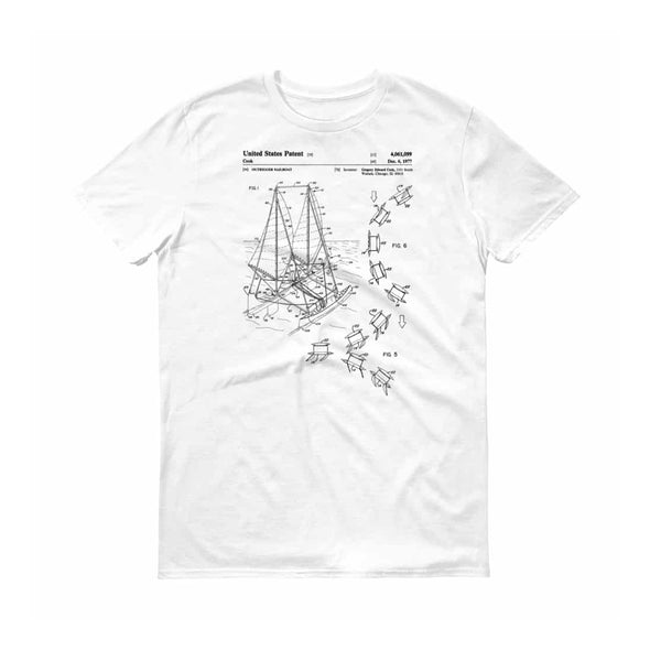 Outrigger Sailboat Patent T-Shirt - Patent t-shirt, Old Patent, Naval Art, Sailor Gift, Vintage Nautical, Sailing T-Shirt, Boating T-Shirt