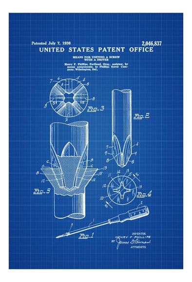 Phillips Screw and Driver Patent - Patent Print, Wall Decor, Mechanic Gift, Car Lover Gift, Garage Decor, Workshop Decor, Vintage Tool mws_apo_generated mypatentprints Chalkboard #MWS Options 3133516372 