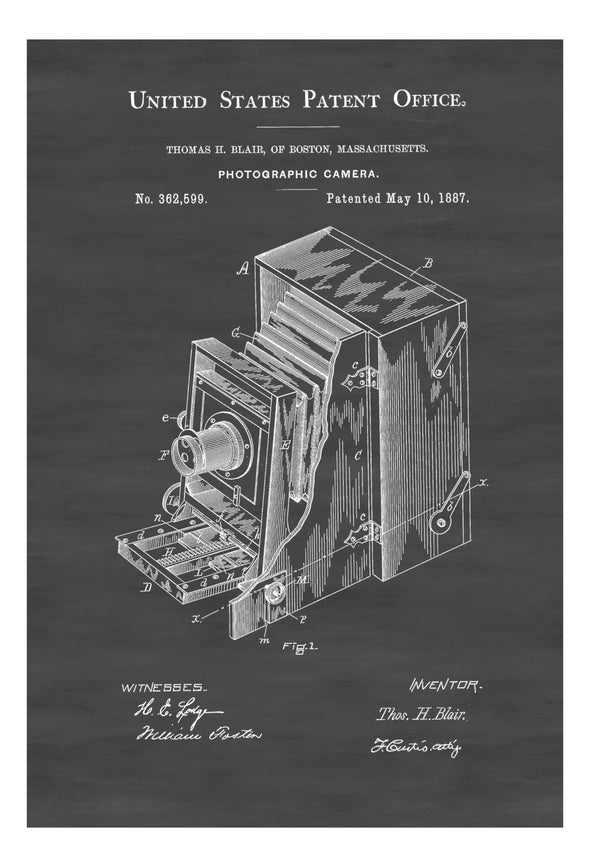 Photo Camera Patent - Patent Print, Wall Decor, Photography Art, Camera Art