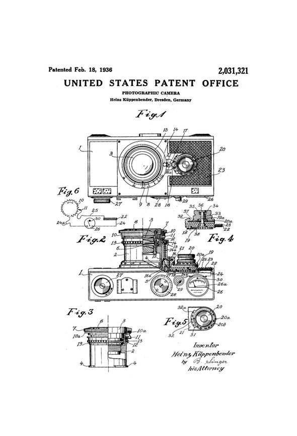 Photographic Camera Patent - Patent Print, Wall Decor, Photography Art, Camera Art, Old Camera, Camera Decor