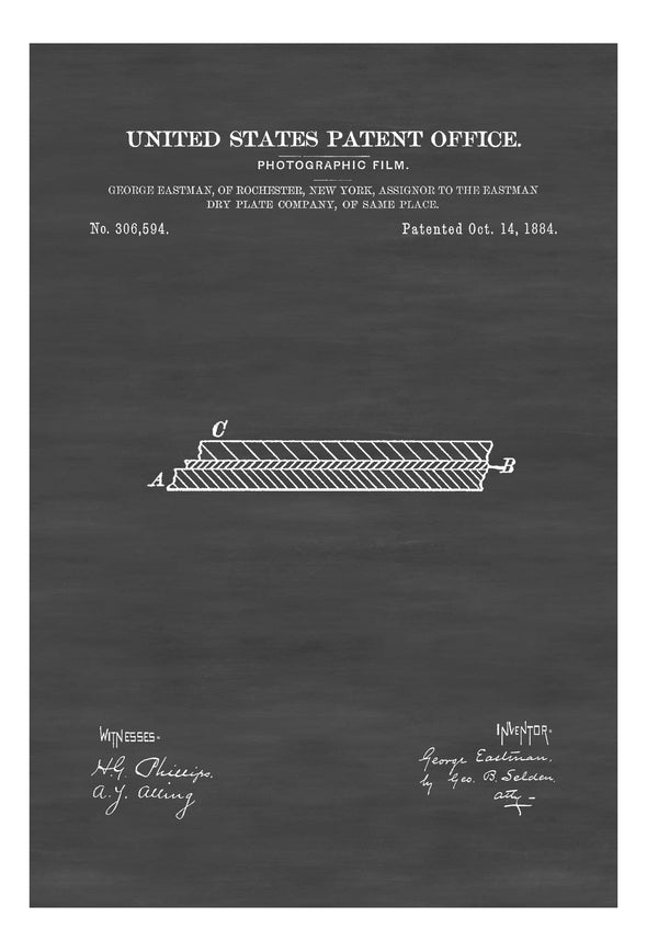 Photographic Film Patent - Print, Wall Decor, Photography Art, Camera Art, Old Camera, Camera Decor, Film Camera Poster, Photography Patent Art Prints mypatentprints 