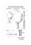 Ping Pong Paddle Patent 1935 - Patent Prints, Wall Decor, Tennis Table Bat, Ping Pong, Sports Wall Art, Basement Decor