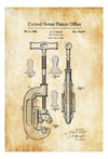 Pipe Cutting Tool Patent 1924 - Patent Print, Vintage Tools, Garage Decor, Workshop Decor, Pipe Cutter, Tool Poster, Tool Art, Plumber Gift