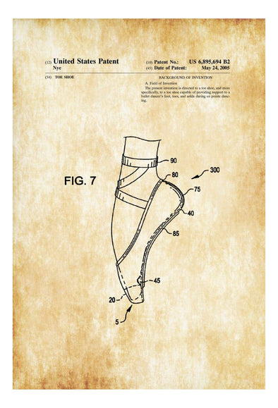 Pointe Shoe Patent - Patent Prints, Ballet Shoes, Toe Shoe, Pointe Shoe, Dance Studio, Ballerina Gift, Dance Mom, Ballet Decor mws_apo_generated mypatentprints Chalkboard #MWS Options 3073877389 