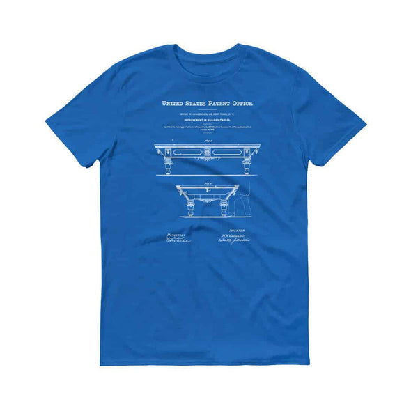 Pool Table Patent T-Shirt - Patent t-shirt, Old Patent T-shirt, Billiard Table, Pool Table, Pool tshirt, Billiard t-shirt, Pool Player Shirts mypatentprints 3XL Black 