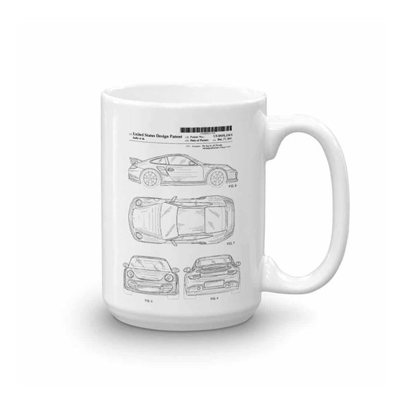 Porsche 911 Patent Mug - Patent Mug, Porsche Mug,  Porsche 911, Car Mug, Sports Car, Porsche Patent, Porsche Patent Mug