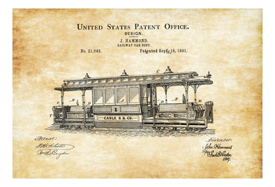 Railway Car Body Patent - Locomotive, Locomotive Blueprint, Locomotive Art, Railroad Decor, Railroad Art, Train Room Decor, Railway Patent mws_apo_generated mypatentprints Parchment #MWS Options 567190848 