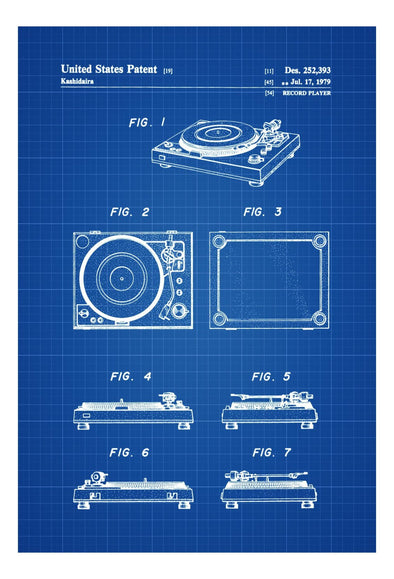 Record Player Patent - Patent Print, Wall Decor, Record Player Poster, Patent, Home Theater Decor, Music Buff, Vintage Record Player mws_apo_generated mypatentprints Blueprint #MWS Options 3799426350 