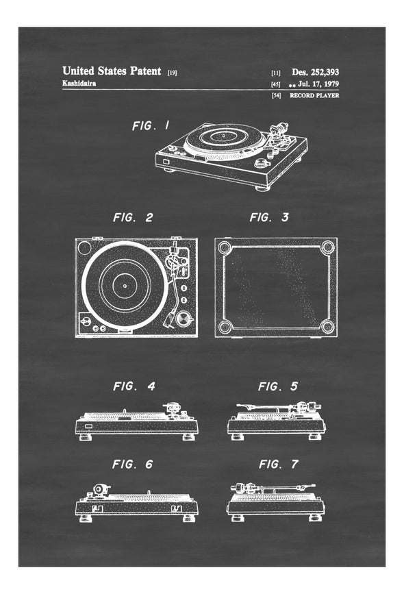 Record Player Patent - Patent Print, Wall Decor, Record Player Poster, Patent, Home Theater Decor, Music Buff, Vintage Record Player