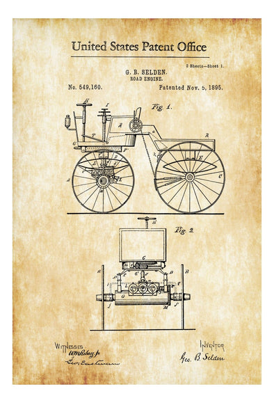 Road Engine Patent - Patent Print, Wall Decor, Automobile Decor, Vintage Automobile Art, Antique Car, Classic Car mws_apo_generated mypatentprints Blueprint #MWS Options 1589552485 