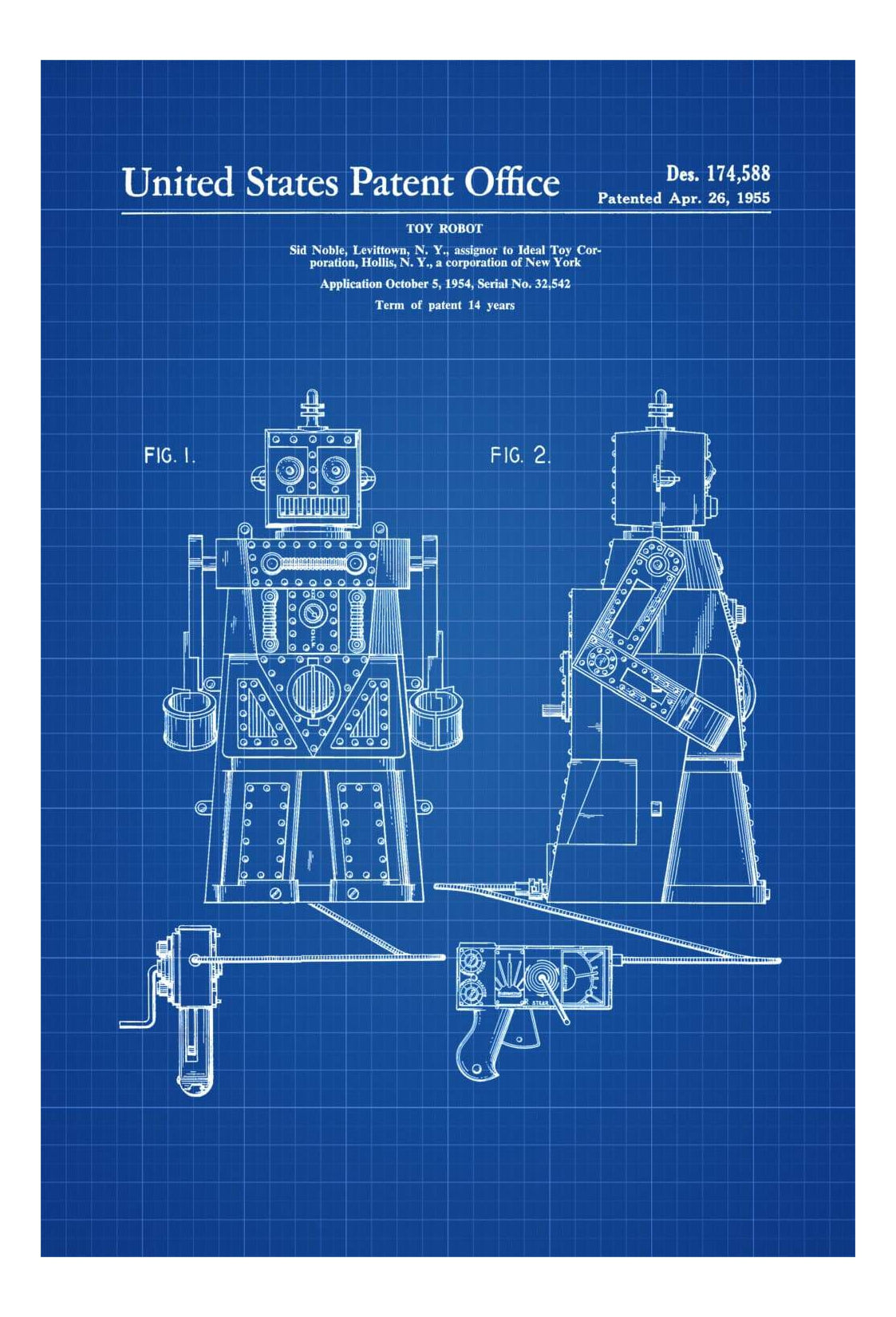 Robert the Robot Toy Patent Poster - Patent Print, Wall Decor, Vintage – mypatentprints robert-the-robot-toy-patent-poster-patent-print-wall-decor-vintage-mypatentprints