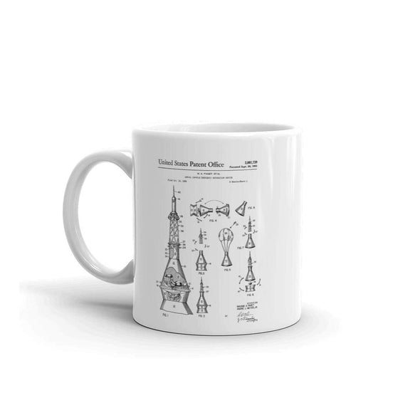 Rocket Emergency Device Patent Mug - Patent Mug, old patent Mug, space Mug, rocket Mug, rocket, space exploration