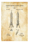 Rocket Patent 1888 - Space Art, Space Poster, Space Program, Pilot Gift, Aircraft Decor, Rockets, Missiles, Space Exploration