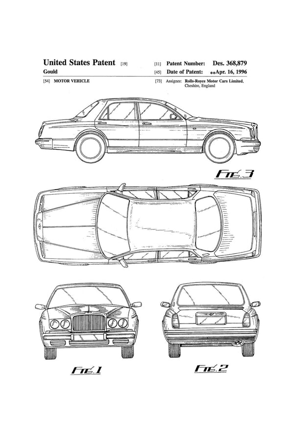 Rolls Royce Patent - Patent Print, Wall Decor, Automobile Decor, Automobile Art, Classic Car,  Bentley Arnage, Rolls-Royce Silver Seraph,