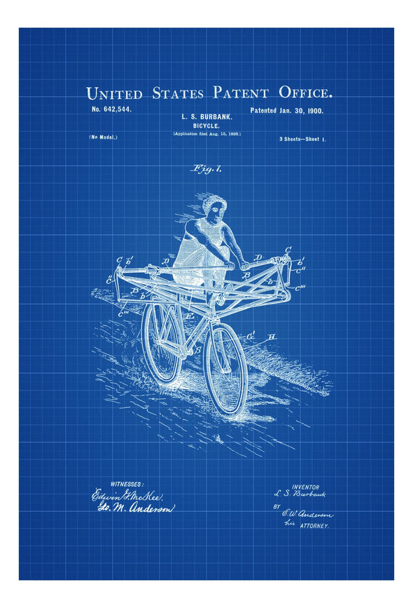Rowing Bicycle Patent - Vintage Bicycle, Bicycle Blueprint, Bicycle Art, Cyclist Gift,  Bicycle Decor, Bicycling Enthusiast, Bicycle Patent