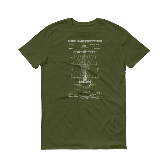 Sail Boat Patent T-Shirt - Patent t-shirt, Old Patent, Naval Art, Sailor Gift, Vintage Nautical, Sailing T-Shirt, Boating T-Shirt