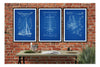 Sailing Patents Collection of 3 Patent Prints - Vintage Sailboat Posters, Boat Blueprint, Sailor Gift, Nautical Art Decor, Sailboat Decor Art Prints mypatentprints 