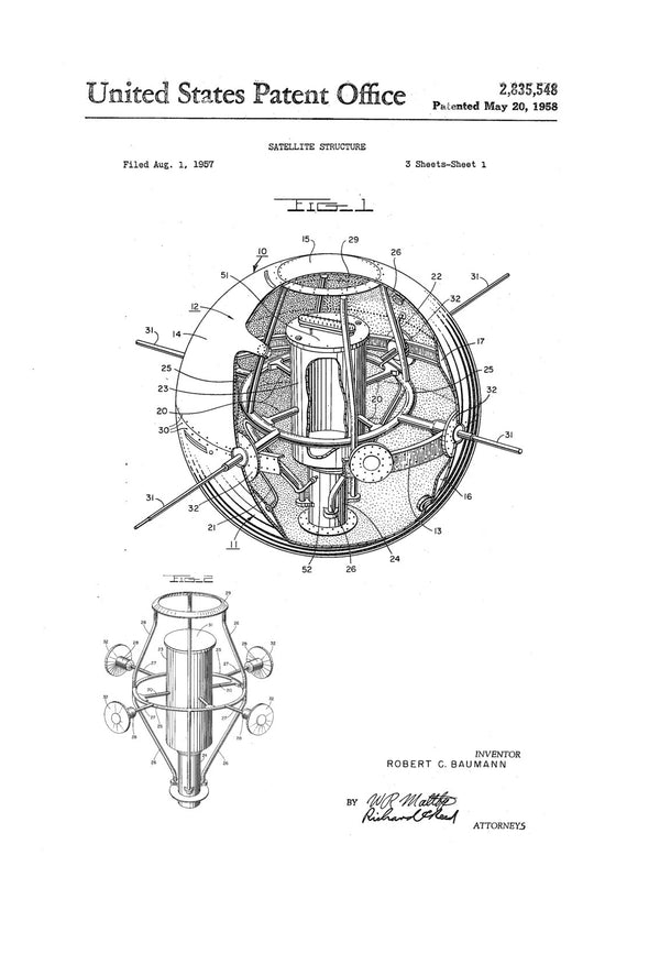 Satellite Patent - Space Art, Aviation Art, Blueprint, Pilot Gift, Aircraft Decor, Space Poster, Space Program, Rockets, Diagrams