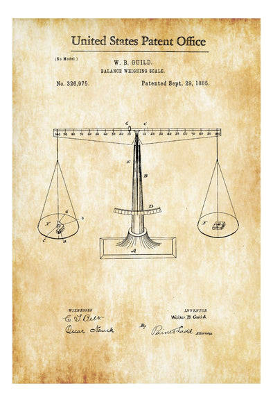 Scales (of Justice) Patent Print - Decor, Law Firm Decor, Lawyer Gift, Patent Print, Wall Decor mws_apo_generated mypatentprints Blueprint #MWS Options 1318365731 